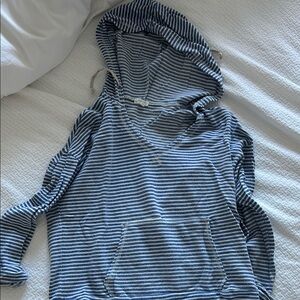 Striped Hoodie by Soft Joie- Blue and White